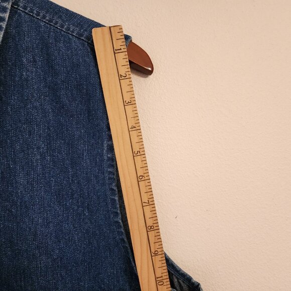 Vtg American Rave Denim Double Side Embroidered Collared Vest Size M, Cotton Y2K - Picture 13 of 14
